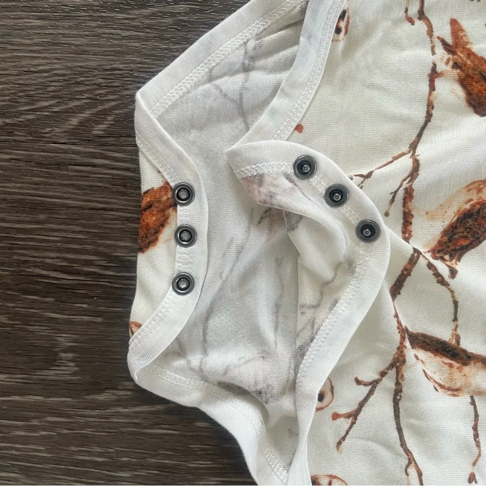 New! Milkbarn Owl Bamboo Long Sleeve One Piece 6-12 Months